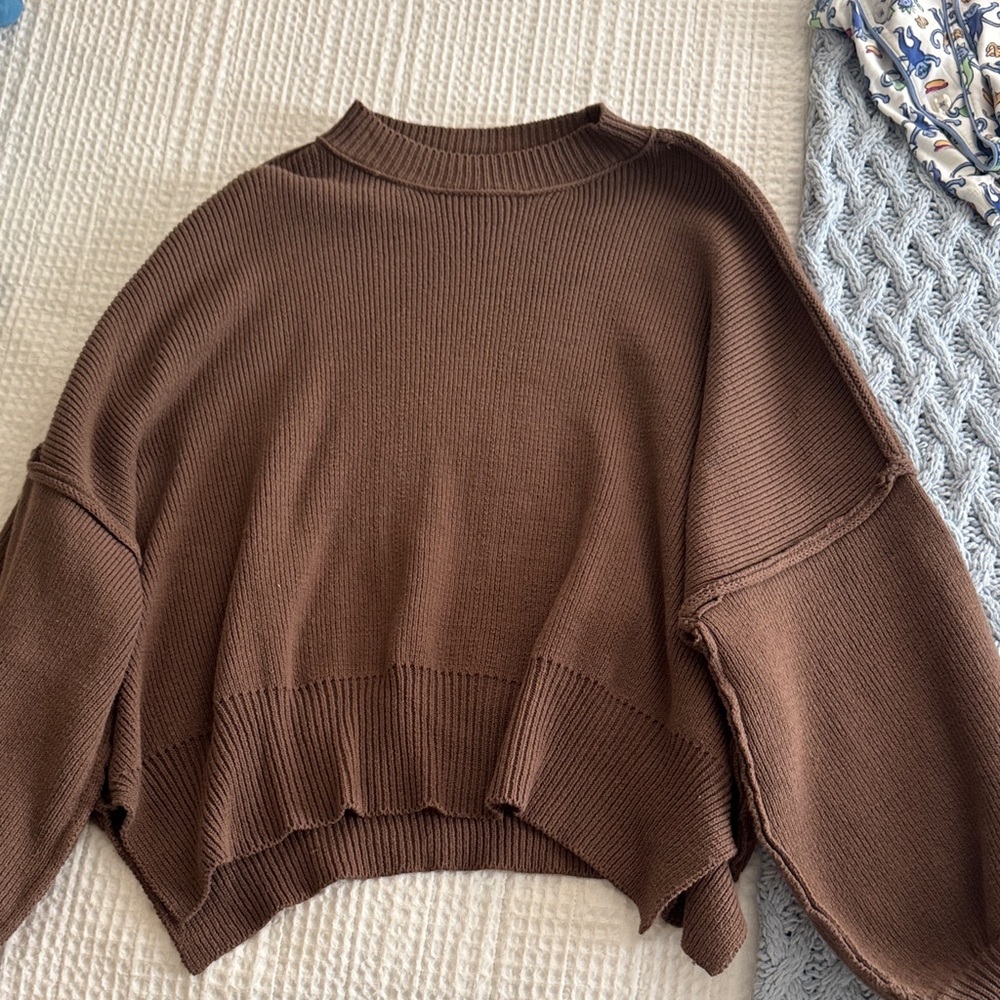 Cozy Chocolate Brown Crew Neck Sweater